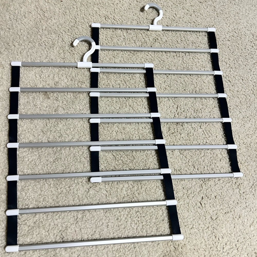Black and Silver Multi-Tier Closet Organizer